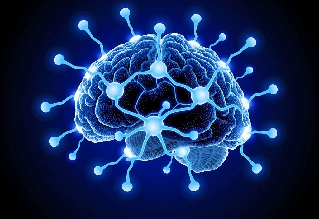 Ilustrație a neuronilor cu molecule de magneziu