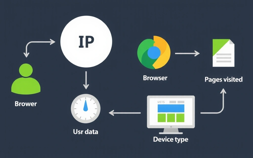 Grafic ilustrând fluxul de date de utilizare pe un site web